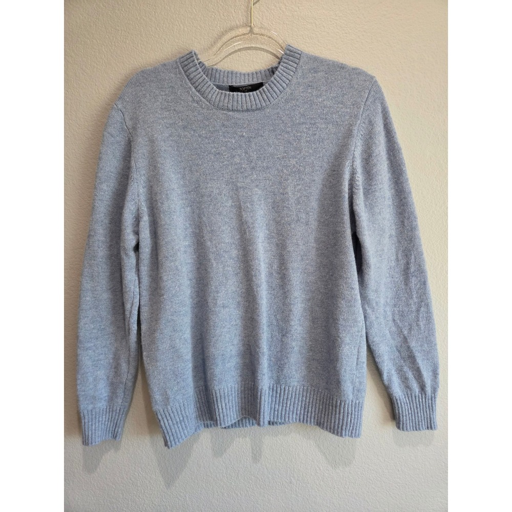 Topten Wool Sweater Womens 105 Light Blue Crewneck Knit Long Sleeve Excellent